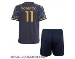 Real Madrid Rodrygo Goes #11 Vonkajší Detský futbalový dres 2023-24 Krátky Rukáv (+ trenírky)